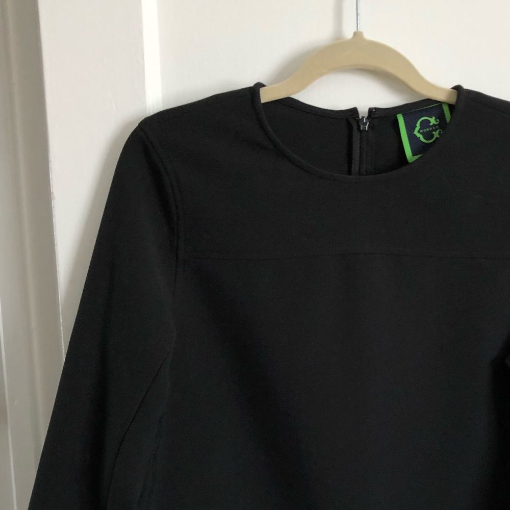 Black Cropped Black Cotton Shirt